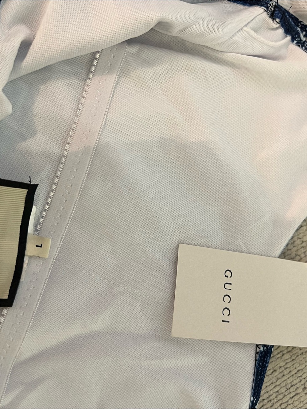 Gucci Denim Style Logo Women One-Piece Swimsuit Large New - Picture 4 of 5